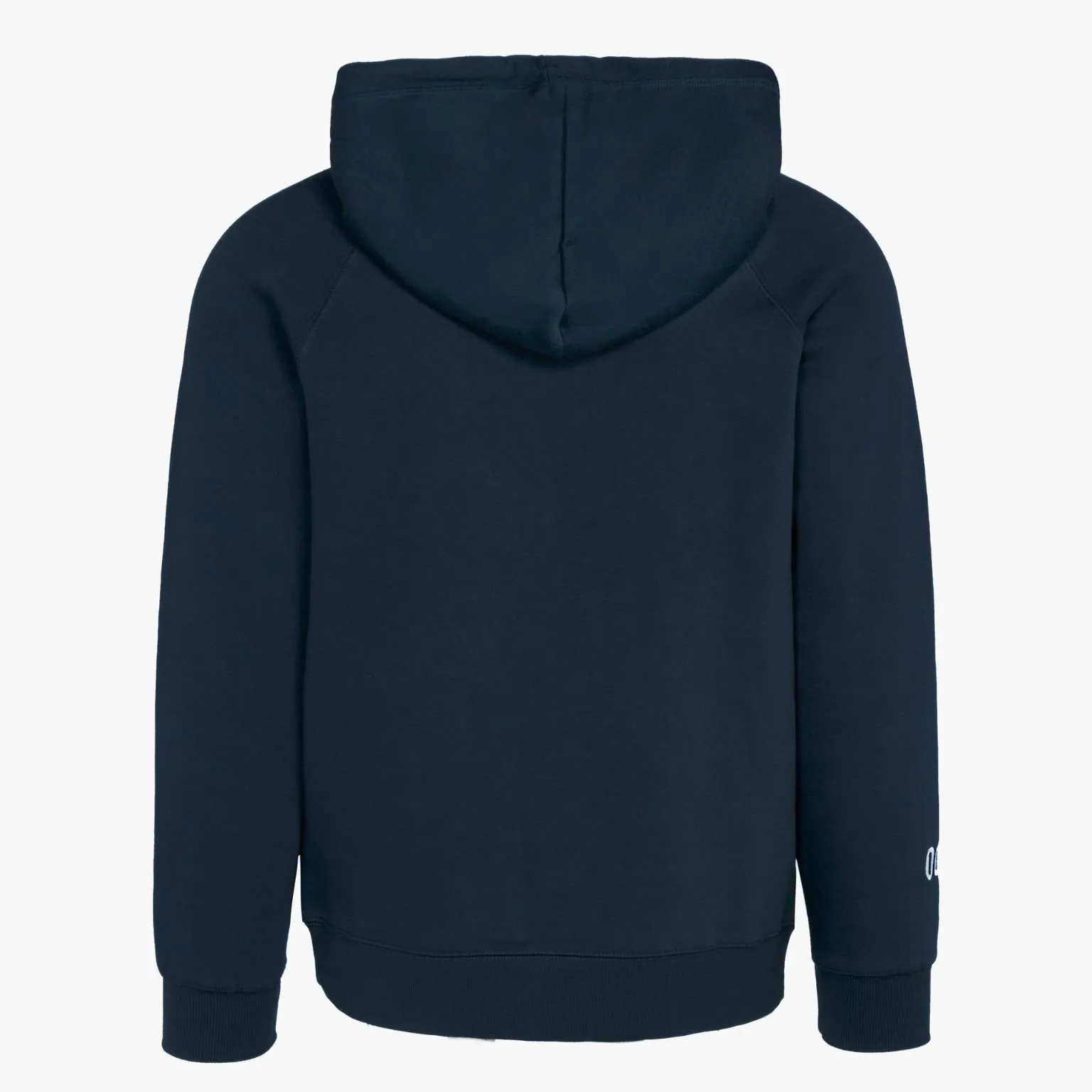 Sweatshirt com capuz azul escuro de costas