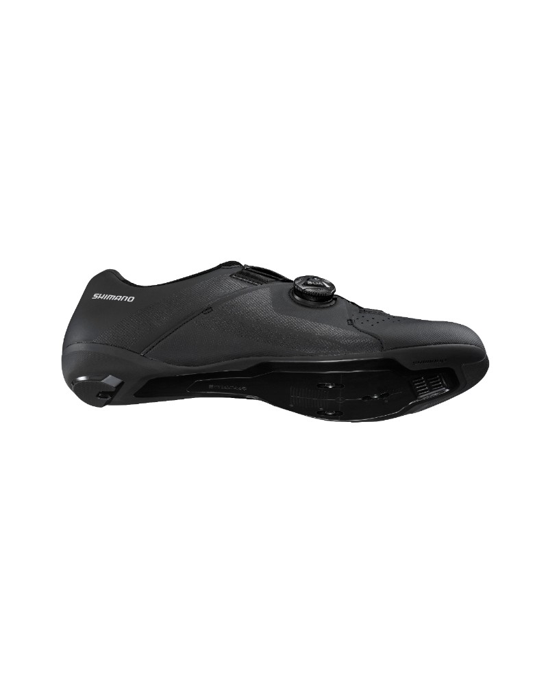 Sapatilha de ciclismo preta Shimano com fecho rolete e sola rígida