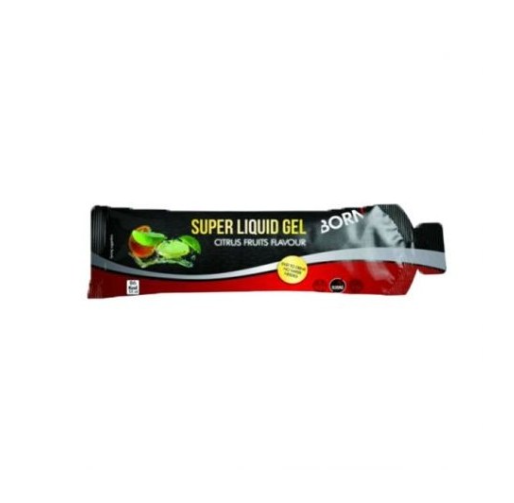Gel energético em embalagem preta e vermelha sabor Citrus Fruits