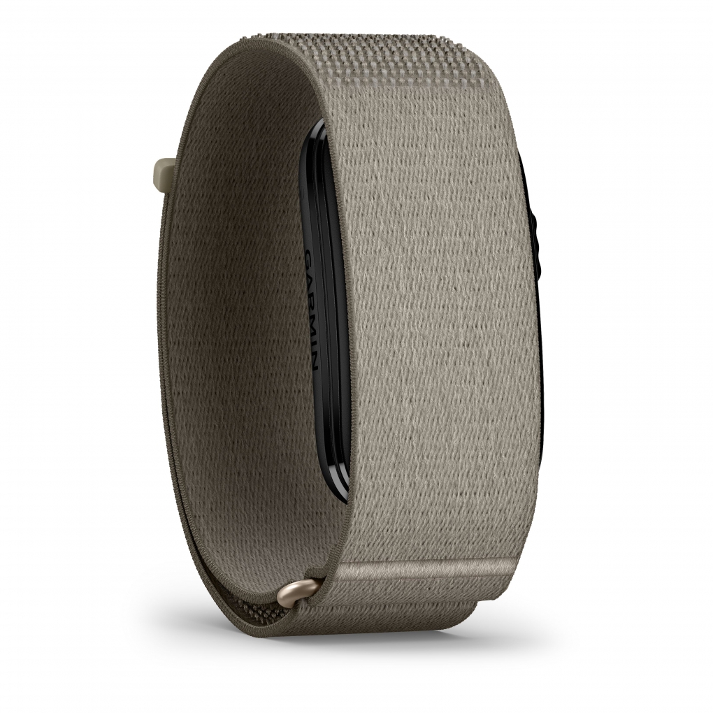 Pulseira cinza de tecido para Garmin com fecho ajustável