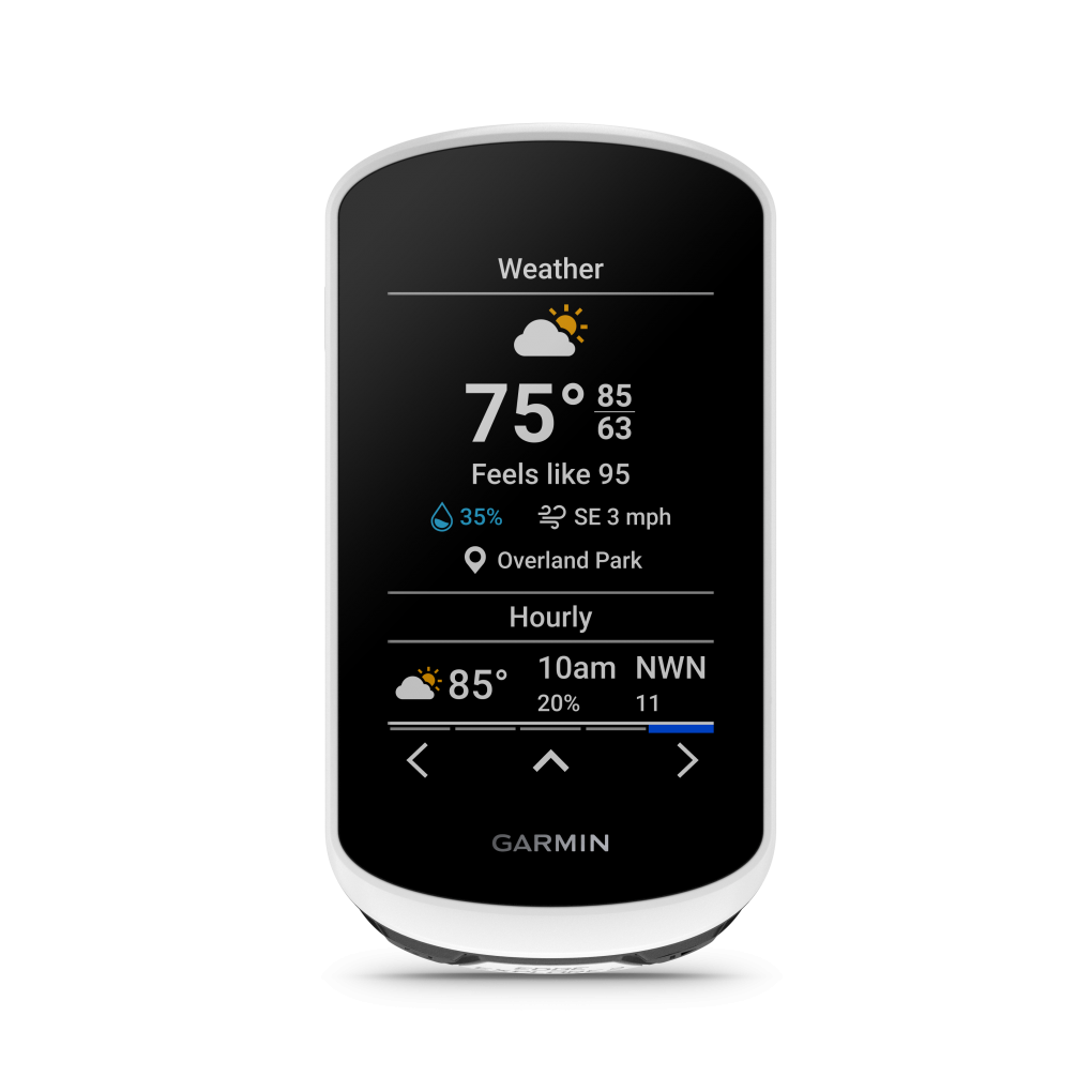 Dispositivo Garmin com ecrã meteorológico