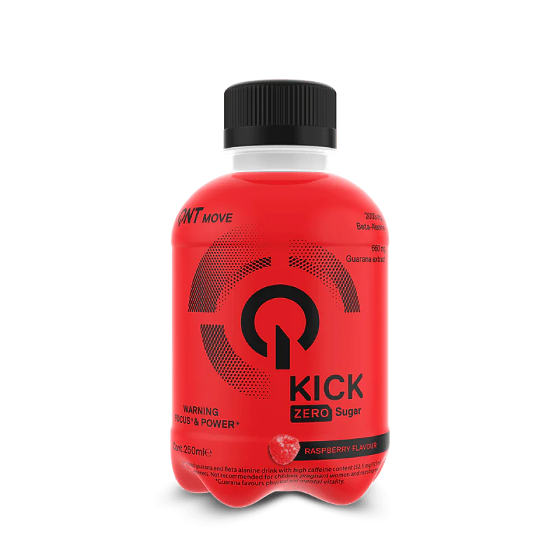 Garrafa de bebida energética KICK ZERO Sugar sabor framboesa
