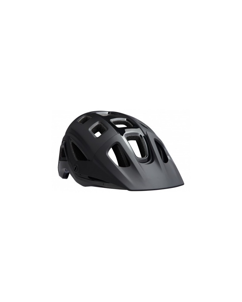 Capacete de bicicleta preto com aberturas e design aerodinâmico