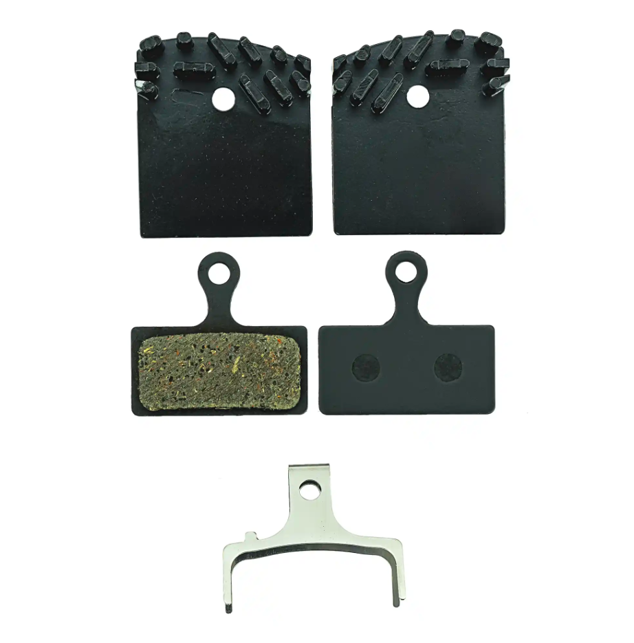 Conjunto de pastilhas de travão para bicicleta com suporte metálico