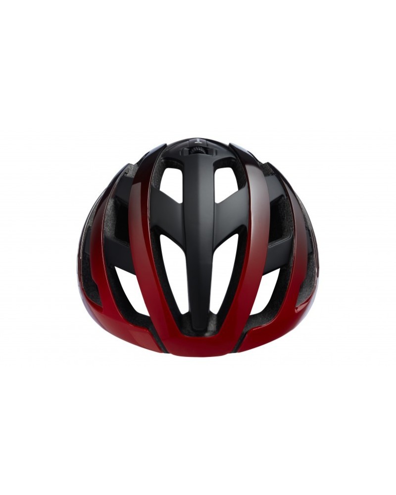 Capacete de bicicleta preto e vermelho com ventilação