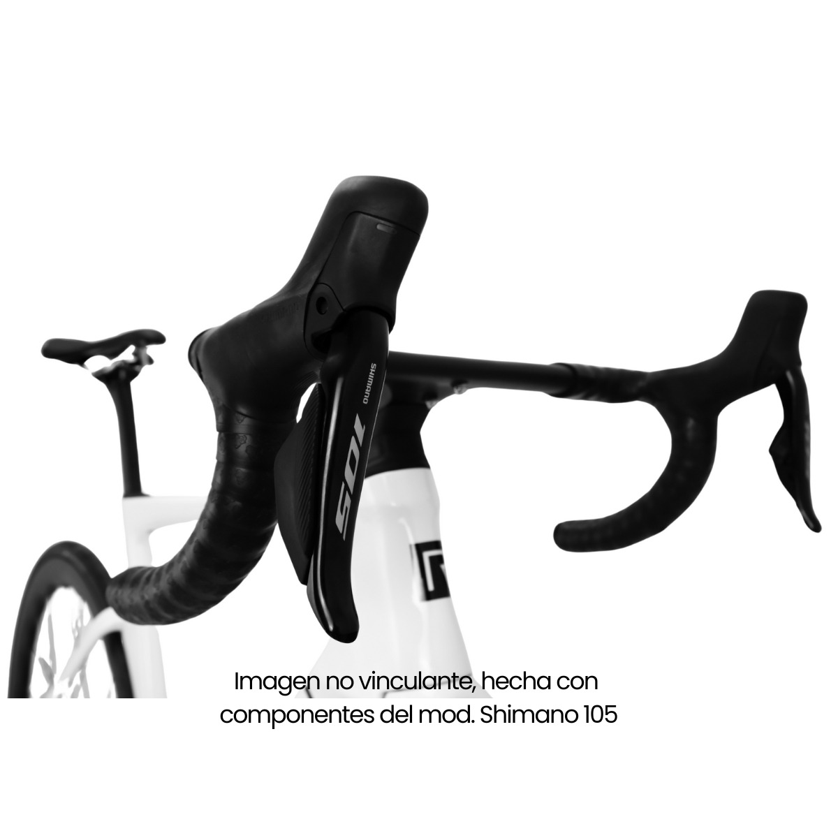 Guiador de bicicleta de estrada com componentes Shimano 105