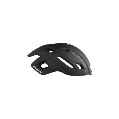 Capacete de bicicleta preto aerodinâmico com orifícios e logo LAZER