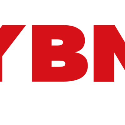 Logótipo YBN vermelho em fundo branco com símbolo de marca registada