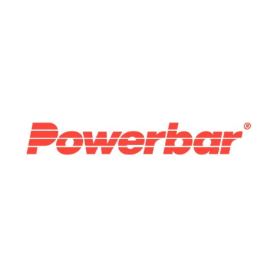 Logótipo Powerbar em vermelho com linhas horizontais, fundo branco
