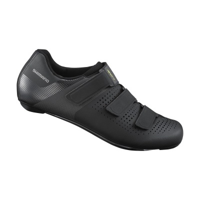 Ténis de ciclismo preto Shimano com três velcros e logo lateral
