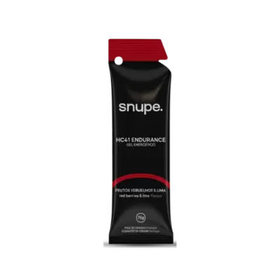 Gel energético Snupe HC41 Endurance preto com detalhes vermelhos