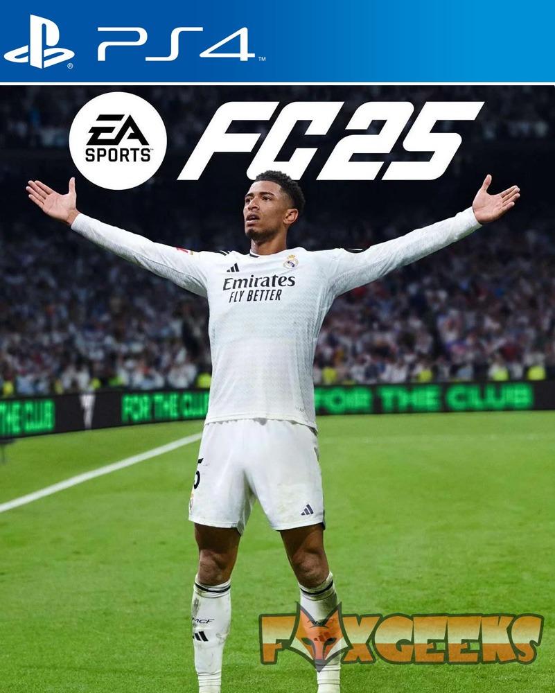 Capa do jogo PS4 EA Sports FC 25 com jogador de futebol branco em estádio