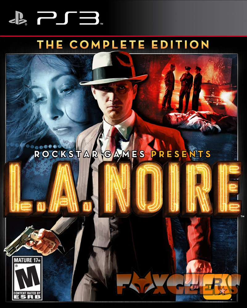 Capa do jogo PS3 L.A. NOIRE THE COMPLETE EDITION com homem de fato segurando arma