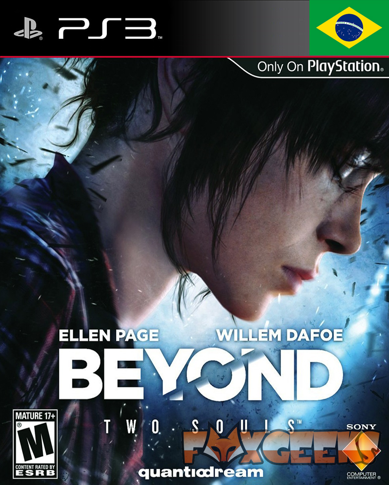 Capa do jogo Beyond Two Souls para PS3 com rosto de mulher e jovem em fundo azul