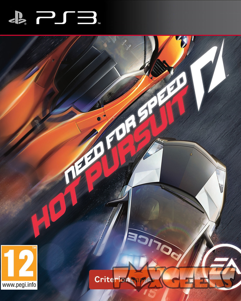 Capa do videojogo Need for Speed Hot Pursuit para PS3 com carros e inscrição POLICE