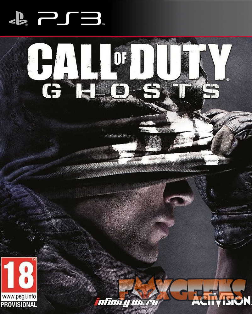 Capa do jogo Call of Duty Ghosts para PS3 com soldado e máscara de caveira