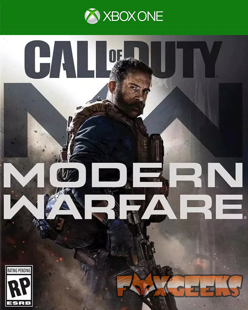 Capa do jogo Call of Duty Modern Warfare para Xbox One com soldado armado em fundo cinzento