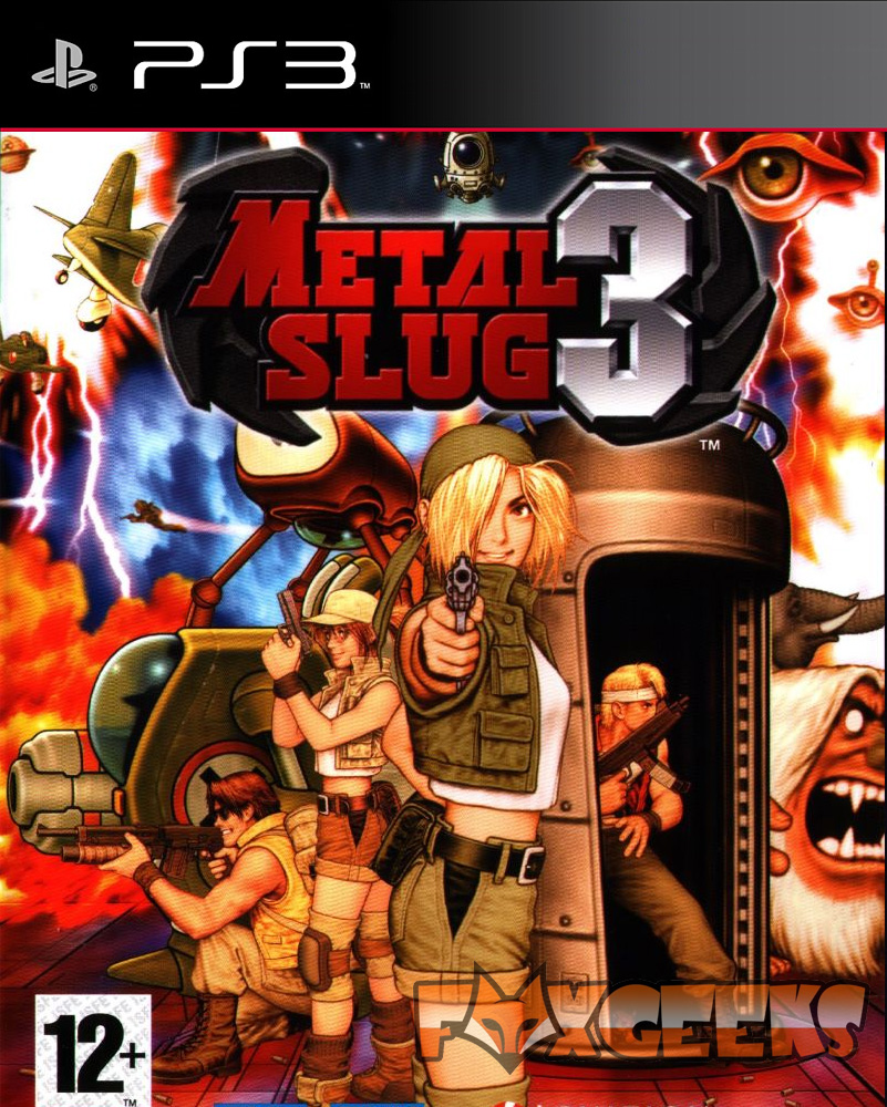 Capa do jogo Metal Slug 3 para PlayStation 3 com personagens e texto