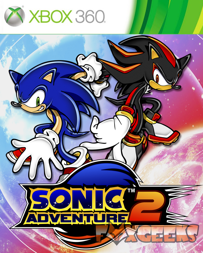 Capa do jogo Sonic Adventure 2 para Xbox 360 com personagens Sonic e Shadow