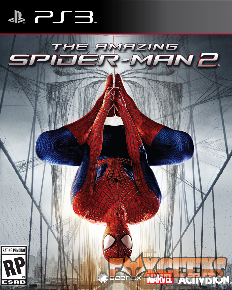 Capa do jogo The Amazing Spider-Man 2 para PS3 com Spider-Man pendurado numa ponte