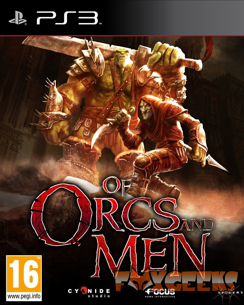 Capa do jogo 'Of Orcs and Men' para PS3 com personagens orcs de armas em ambiente sombrio