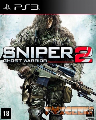 Capa do jogo Sniper Ghost Warrior 2 para PS3 com soldado e rifle.