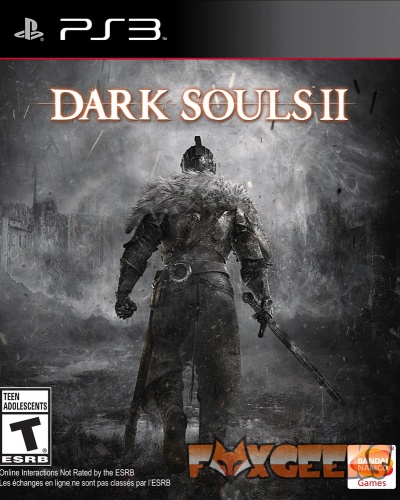 Capa do jogo Dark Souls II para PS3 com figura em armadura escura em ambiente nebuloso.