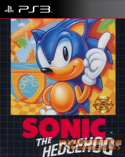 Capa do jogo PS3 de Sonic the Hedgehog com selo oficial da Sega Genesis.