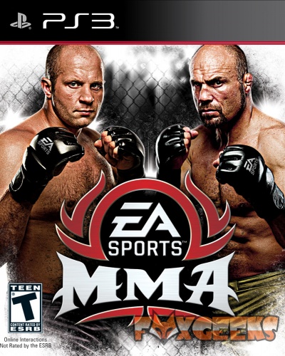 Capa de jogo PS3 com dois lutadores de MMA e logo EA SPORTS MMA