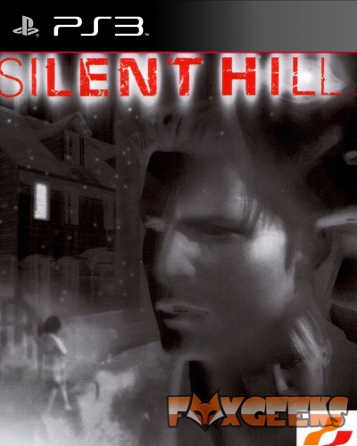 Capa do jogo Silent Hill para PS3 com rosto de homem e edifício cinzentos