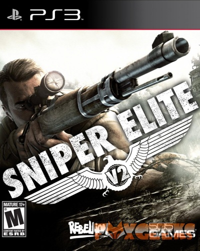 Capa do jogo PS3 Sniper Elite V2 com soldado e sniper