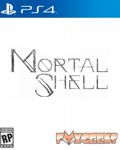 Capa do jogo para PS4 Mortal Shell com fundo branco e texto preto