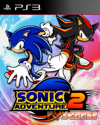 Capa jogo PS3 Sonic Adventure 2 com personagens Sonic e Shadow