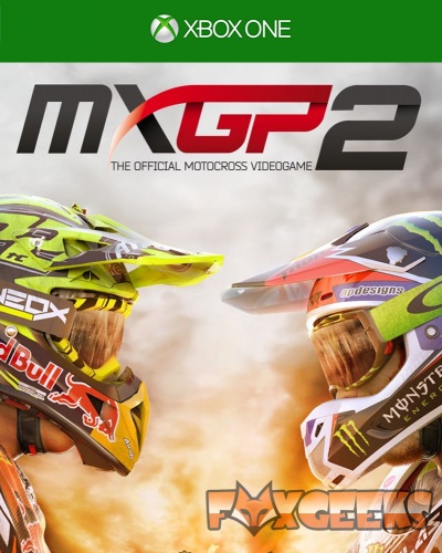 Capa do jogo Xbox One MXGP2 com dois capacetes de motocross