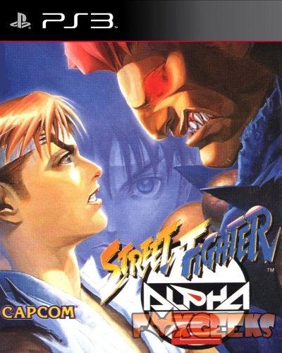 Capa do jogo PS3 Street Fighter Alpha com dois lutadores em confronto.