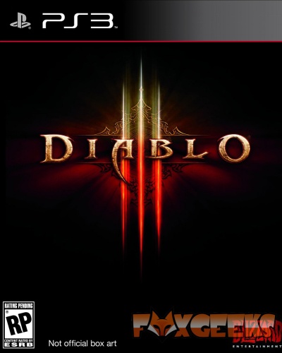 Capa do jogo Diablo III para PS3 com fundo preto e texto dourado