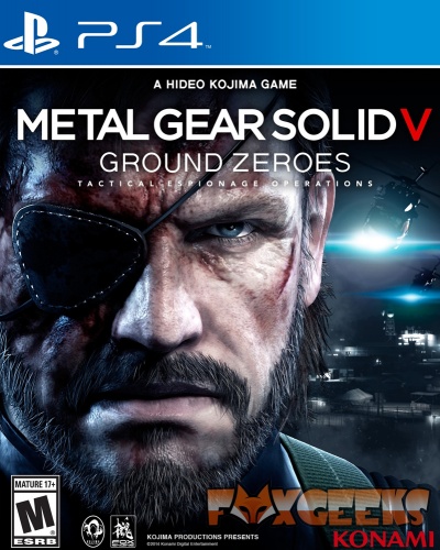 Capa do jogo PS4 METAL GEAR SOLID V GROUND ZEROES com rosto de homem de tapa-olho