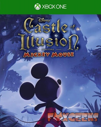 Capa do jogo Xbox One Castle of Illusion com Mickey Mouse em silhueta