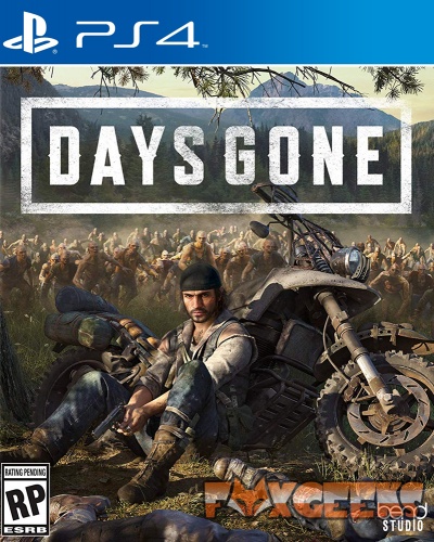 Capa do jogo Days Gone para PS4 com homem, mota e multidão ao fundo
