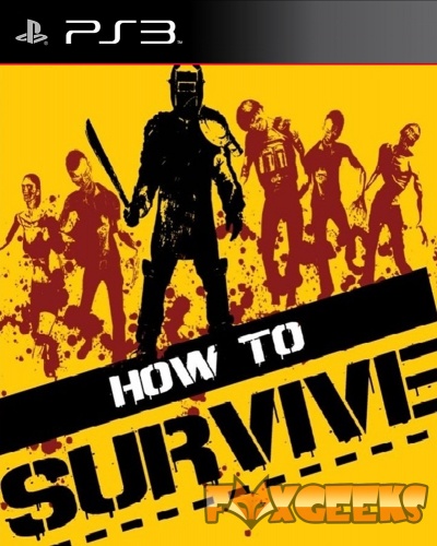 Capa do jogo PS3 HOW TO SURVIVE com zumbis em fundo amarelo