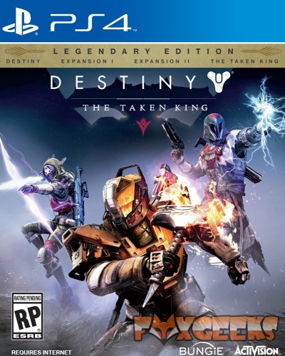 Capa do jogo PS4 Destiny The Taken King Legendary Edition com personagens em armaduras futuristas
