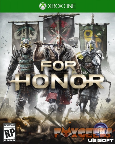 Capa do jogo Xbox One For Honor com guerreiros samurai, viking e cavaleiro