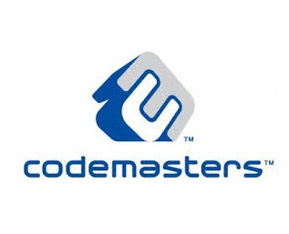 Logótipo azul e cinzento com texto 'codemasters™'