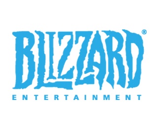 Logótipo Blizzard Entertainment azul em fundo branco