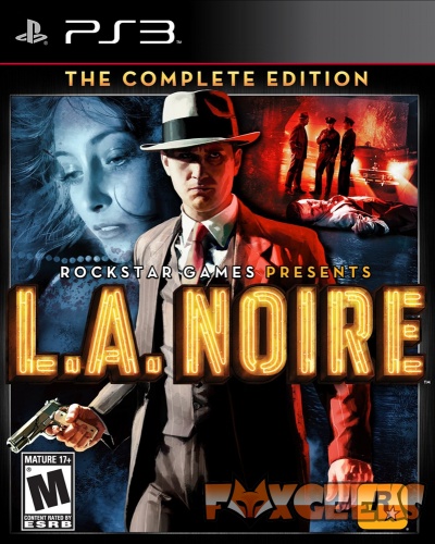 Capa do jogo PS3 L.A. NOIRE THE COMPLETE EDITION com homem de fato segurando arma