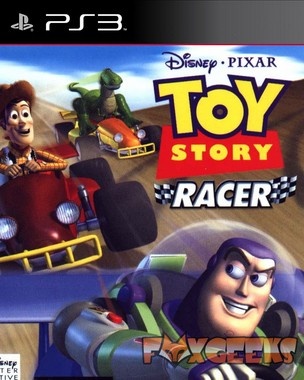 Capa do jogo Toy Story Racer para PS3 com personagens Woody e Buzz Lightyear