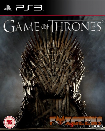 Capa do jogo PS3 Game of Thrones com cadeira de ferro