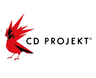 Logótipo da CD PROJEKT com pássaro vermelho estilizado e texto preto