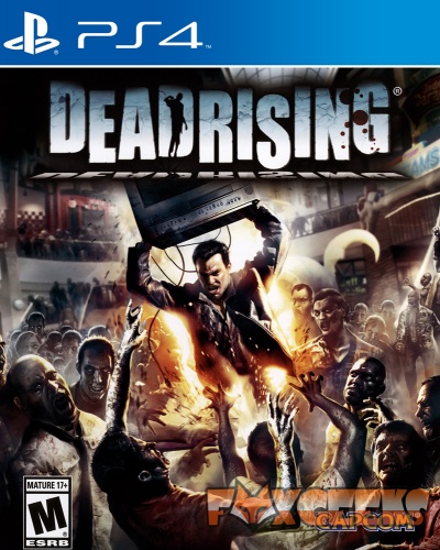 Capa do videojogo Dead Rising para PS4 com homem a lutar contra zumbis