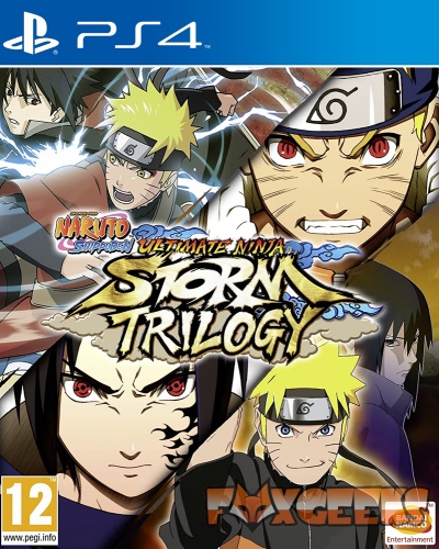 Capa do jogo PS4 Naruto Shippuden Ultimate Ninja Storm Trilogy com personagens do anime Naruto